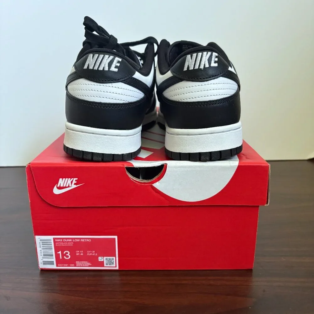 Nike Dunk Low 'Panda' Sneakers Black/White DD1391-100 Men's Size 13 NEW